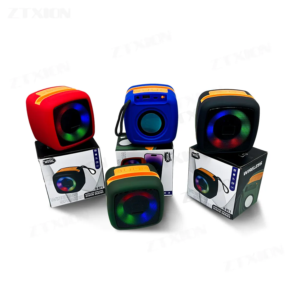 High Quality Price Wireless Bt Speaker X-911 With Heavy Bass And Led Light Waterproof Small Sound Outdoor Speaker