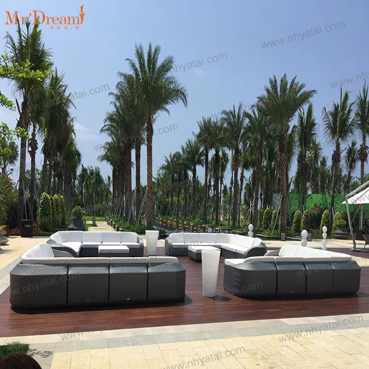Mr.Dream Pabrik Tahan Air Grosir Modular Modern Outdoor Sofa Footstool Ottoman