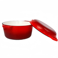 Casserole multi-cuisson en émail en gros, 2 en 1, fonte, double four hollandais avec couvercle en poêle