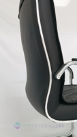 Chaise de conférence visiteur en cuir PU à dossier bas pour bureau, mobilier de bureau