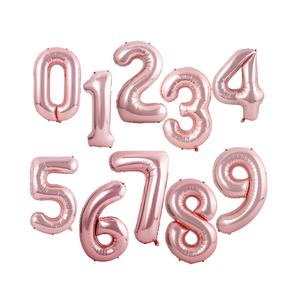 Joyeux anniversaire fête bleu rouge violet noir <span class=keywords><strong>rose</strong></span> Fuchsia <span class=keywords><strong>Rose</strong></span> or Film 16 pouces numéro hélium feuille d'aluminium Mylar ballons ensemble - Product Image 1