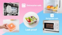 Récipient en plastique personnalisé rond jetable PP Conteneur de stockage en plastique à emporter emballage alimentaire Récipients en plastique avec couvercle