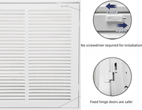 Grille de ventilation amovible en métal pour retour d'air, panneau de ventilation mural ou de plafond, cadre détachable pour la ventilation résidentielle