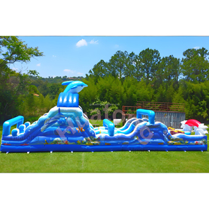 Juegos de Obstáculos Inflables Comerciales con Temática de Ballenas y Océano, Pared de Escalada, Pista de Obstáculos Inflable Colorida para Fiestas - Product Image 6