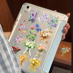 50 pegatinas transparentes VSCO con diseño de <span class=keywords><strong>ramo</strong></span> de flores de pintura al óleo fresca - Product Image 4