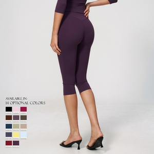 Set Yoga Senza Cuciture, Leggings a Zampa, Pantaloni Capri Yoga a Vita Alta, Finitura Spazzolata, Elasticizzati in Quattro Direzioni, Asciugatura Rapida, Leggings Sportivi Modellanti - Product Image 2