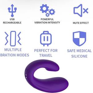 Vibrateur télécommandé à double extrémité, 9 modes, masseur de point G portable, rechargeable par USB, design silencieux pour femmes et couples - Product Image 2
