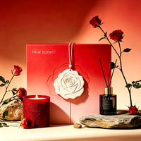 Coffret Cadeau Luxe Romantique Personnalisé pour la Saint-Valentin et le Nouvel An : Bougie Parfumée en Cire de Soja et Diffuseur à Bâtonnets pour la Maison