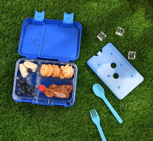Nouvelle boîte à bento en plastique pour enfants, tritan <span class=keywords><strong>kinder</strong></span> refroidisseur, plateau à glace, isolé, 4/6 compartiments, boîtes à déjeuner pour enfants - Product Image 3