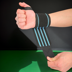 Custom Logo Fitness Gym Heavy Duty Powerlifting Lifting <b>Wrist</b> <b>Straps</b> <b>Wrist</b> Support with Thumb Loop - Product Image 2
