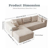 Großhandel Modernes Memory-Schaum Vakuumkomprimiertes Modulares Ecksofa in einer Box für Kleine Wohnzimmer