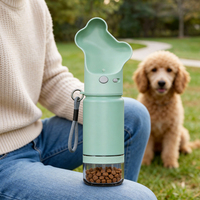 Bouteille d'eau isotherme à double paroi pour chien, 2-en-1 : gourde de voyage et récipient à friandises, anti-fuite, pour extérieur