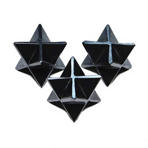 Étoile de Merkaba en Obsidienne Noire Naturelle en Gros, Pierre Précieuse de Géométrie Sacrée, Décoration Guérisseuse - Product Image 4
