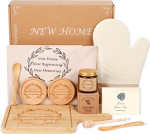 Regalos de calentamiento de casa con logotipo <span class=keywords><strong>personalizado</strong></span>, nuevo juego de regalo de cocina para el hogar con tabla de cortar, vela perfumada, cesta de regalo para parejas - Product Image 1