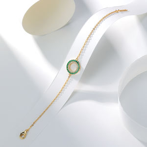 Silver City 925 Sterling Silver Cz <b>Gemstone</b> <b>Bracelet</b> Minimalistic 18K Gold Plated Custom Logo Gift for Women - Product Image 5