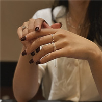 Anillo Apilable Ajustable de Plata de Ley S925 con Cuentas Delicadas Estilo Coreano para Mujer, Joyería Ada, Venta al por Mayor