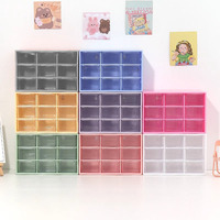 Armoire de rangement en plastique NFS à 9 tiroirs, boîte de rangement rectangulaire de style mini-tiroir 18,8x9,5x12 cm, organiseur de bureau pour fournitures de bureau