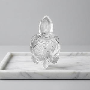 Statue de tortue en quartz transparent sculptée à la main, style Art Déco, figurine en cristal transparent, décoration d'intérieur, cadeau de mariage - Product Image 6