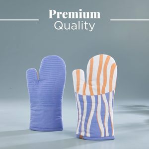 Gants de four et de cuisson en silicone d'épaisseur moyenne, résistants à la chaleur, pour la cuisine, le four et le micro-ondes - Product Image 2