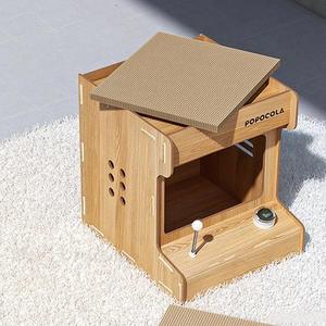 Maison moderne haut de gamme à double couche en carton ondulé, motif animalier avec jouet intégré - Product Image 2