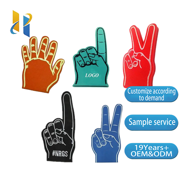 Custom Major Sports Games Wholesale ECO- Friendly Toys Print Logo EVA Hand Foam Finger