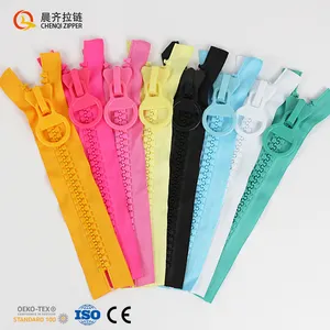 Factory direct sale 25cm (32 teeth) no top and bottom stop 20# big teeth plastic rubber zipper