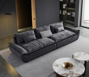 Italienischer Segelboot-Sofa im Großformat für Apartments, Wohnzimmer-Kombination, Doppel- bis Vierpersonen-Ledersofa - Product Image 5
