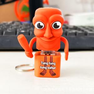2025 MG Tung Tung Sahur porte-clés bureau décor bouton-poussoir soulagement du Stress jouet créatif Meme Figure italien Brainrot Collection - Product Image 2