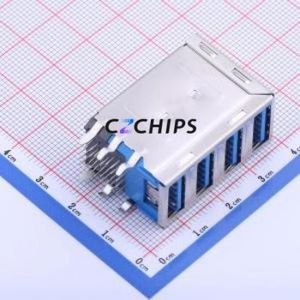 ABA-USB-094-K01 USB Connector Bent Lead Through Hole Connector Type-A Female Right Angle Insert 9Px4 - Product Image 1