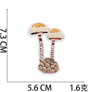 Patch thermocollant en polyester non tissé brodé en chenille motif champignon de dessin animé pour vêtements, chapeaux, textiles de maison - Badge AliExpress - Product Image 2