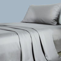 Parure de draps de luxe en bambou 100 %, unie et simple, 300 fils, 4 pièces, pour lit de mariage, vente en gros