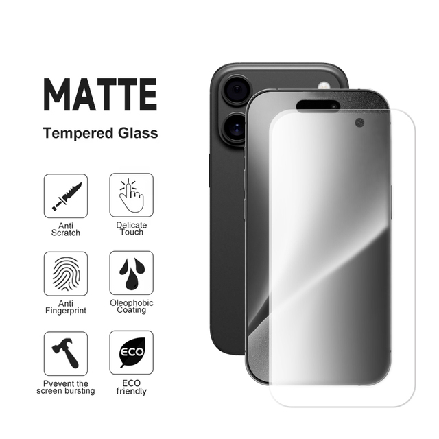 OEM 9H Matte Glass Protector Film Antifingerprint Tempered Glass Mobile Clear Matte Screen Protector for iphone 17 16 15 14 13