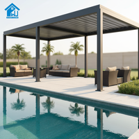 Pergola motorisée en aluminium sur mesure Sweet Home, toit imperméable résistant au soleil et à la pluie, pour jardin extérieur, gazebo, pavillon
