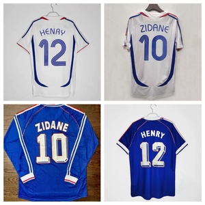 Vente en gros usine – T-shirt d'été rétro français 1998, version thaïlandaise de haute qualité, respirant, séchage rapide, 100 % polyester, col en V, manches courtes - Product Image 2