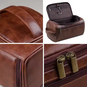 Trousse de Toilette de Luxe Portable en Cuir PU Imperméable, Sac de Maquillage de Voyage Suspendu pour Hommes, Trousse Cosmétique pour Salle de Bain - Product Image 4