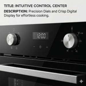 Cuisinière électrique à deux plaques avec four intégré en acier inoxydable, à convection/turbine, à économie d'énergie, avec minuterie mécanique - Product Image 5