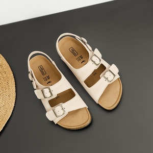 Birkenth sandali da <span class=keywords><strong>donna</strong></span> in vera pelle romana in stile coreano scarpe da spiaggia con plateau in sughero Sole spessa chiusura Slip-On estate - Product Image 1