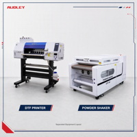 Machine d'impression DTF à bande maillée 60 cm 2 têtes I3200-A1 avec alimentation automatique en poudre pour transferts textiles personnalisés