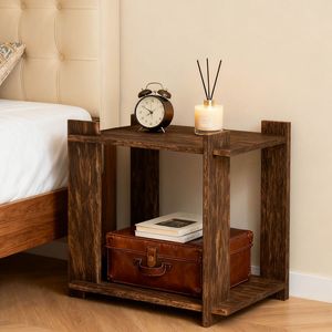Solid Wood Nightstand 54 Cm High <b>Storage</b> Rack Bedroom <b>Side</b> <b>Table</b> For Bedside Use - Product Image 1