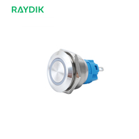 19mm On Off Bi-Color Dual Color illuminé LED Interrupteur à bouton-poussoir d'alimentation en métal momentané 12V