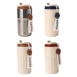 Smart Temperature Display <b>Insulated</b> <b>Mug</b> 304 Stainless Steel Vacuum Flask With Vertical Stripe For Office Car Gifts - Product Image 2