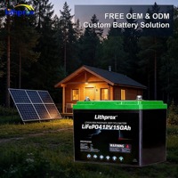 Batería LiFePO4 Calefactable de 12V 150AH Grado A Eficiente con Más de 6000 Ciclos Profundos para Almacenamiento Doméstico, Terminal RS485 M8, CE RoHS IP67, Servicio OEM ODM