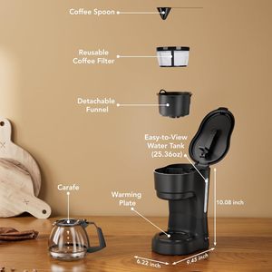 Mini Filtro de oficina eléctrico semiautomático para habitación de Hotel, cafetera de goteo Manual portátil pequeña, máquina para hacer té y café y hogar - Product Image 2