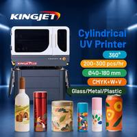 Printer UV Silinder Kingjet Akurasi Tinggi Impresora UV Stabil untuk Desain 360° Tanpa Sambungan pada Tumbler Berbentuk Kerucut