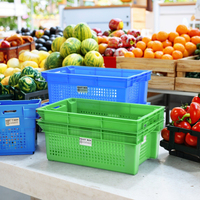 Caisse de recyclage pour légumes en plastique HDPE UGET, non pliable, à mailles, pour le transport
