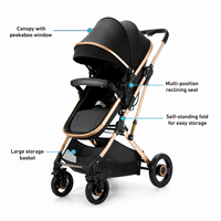 Système de poussette pliable 6 en 1 pour bébé avec sac à langer et siège auto pour bébé de 0 à 3 ans