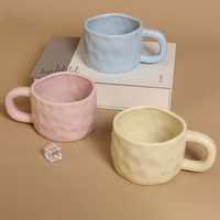 Mug en céramique texturé fait main, design multicolore, grande capacité, tasse en céramique mignonne et élégante pour la maison et le bureau