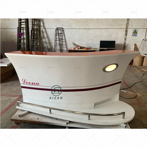 Meuble moderne de bar contemporain à surface solide avec LED RVB comptoir de bar de cuisine de petite taille design moderne en forme de <span class=keywords><strong>bateau</strong></span> à vendre - Product Image 1