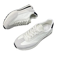 Nouvelles Chaussures Décontractées Homme 2026 en Velours de Vache Respirant, Légères et Tendance, Style Color Block avec Fermeture à Lacets Blancs, Polyvalentes