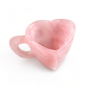 Taza en Forma de Corazón de Cuarzo Rosa: Símbolo de Amor, Serenidad y Decoración Elegante para el Hogar - Product Image 2